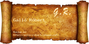 Galló Róbert névjegykártya